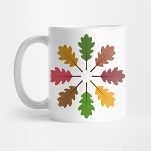 Radial Oak Leaves (Autumn Colours) Mug